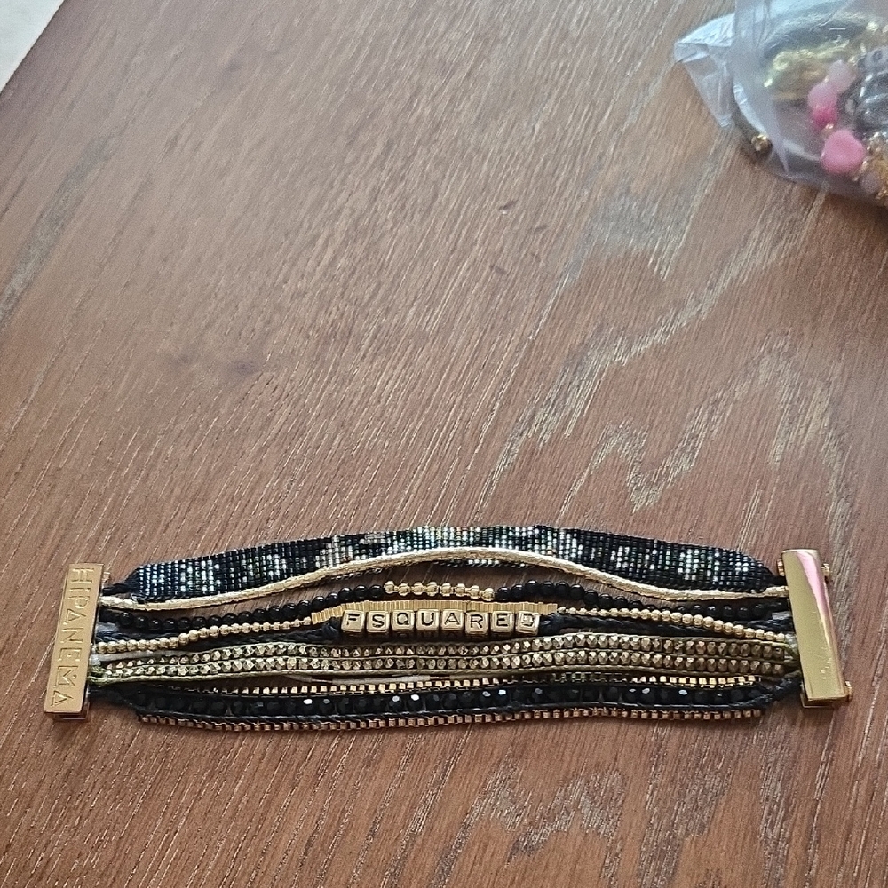 Custom Hipanema Beaded Bracelet That Says Fsquared